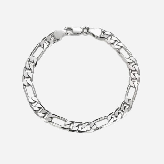 Bracelet chaine argenté pour homme.