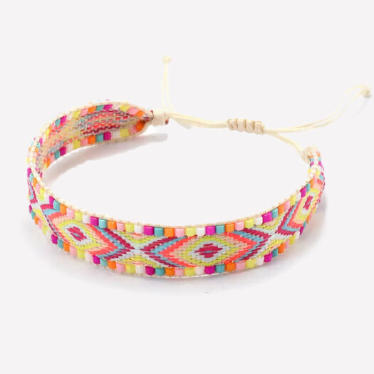 Bracelet brésilien en 2 tissages différents pour femme