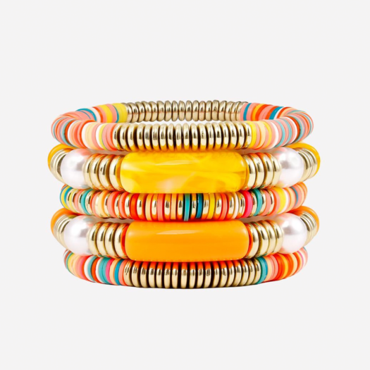 Lot de bracelets multicolores orange