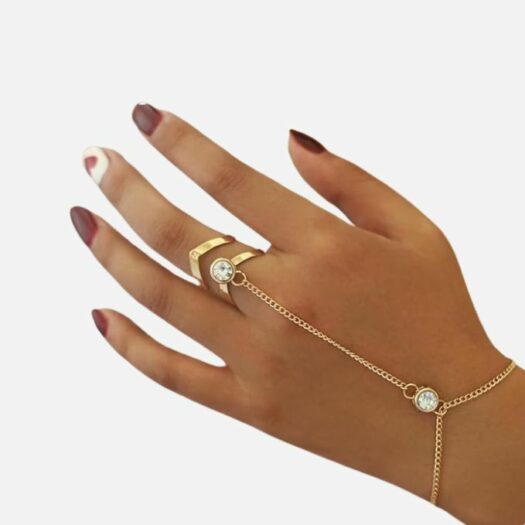 Bracelet bague doré pour femme