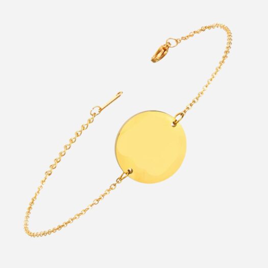 Bracelet chaine photo avec un médaillon rond