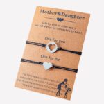 Lot de deux bracelets mère-fille noir et argenté