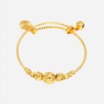 Bracelet jonc doré perles et grelots pour enfant