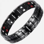 Bracelet magnétique en métal noir pour homme