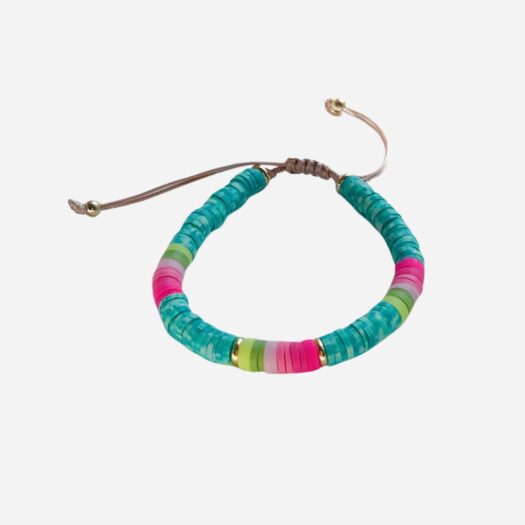 Bracelet perles plates  ajustable pour femme