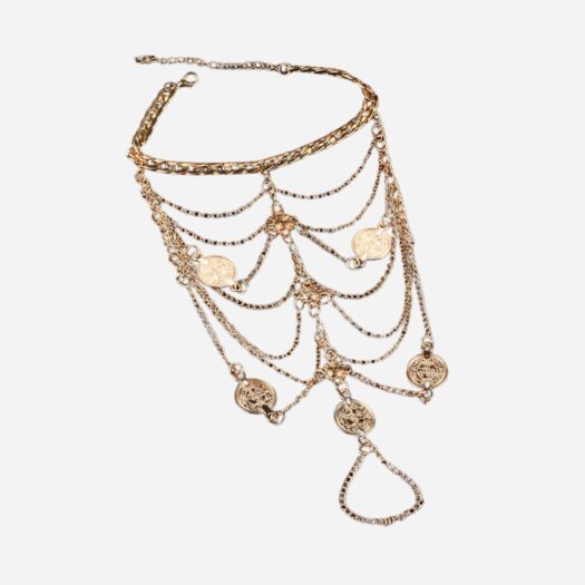 Bracelet pied chaînes et pièces de monnaie