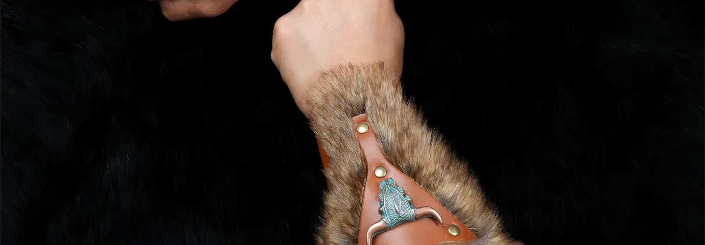 Bracelet viking en fourrure pour homme