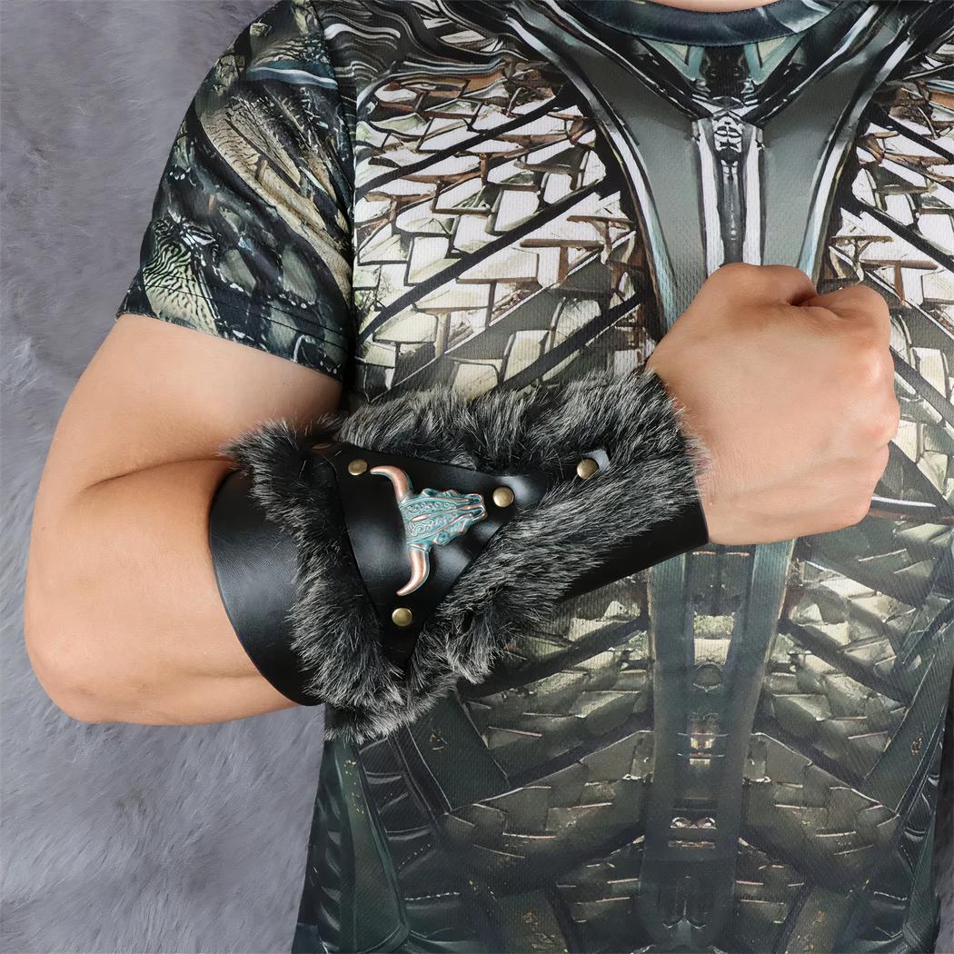 Bracelet viking en fourrure pour homme