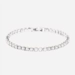 Bracelet en argent zircons argenté