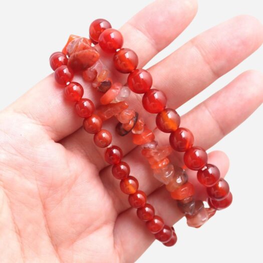 Lot de trois bracelets "inspiration" en cornaline