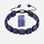 Bracelet lapis lazuli cordon homme