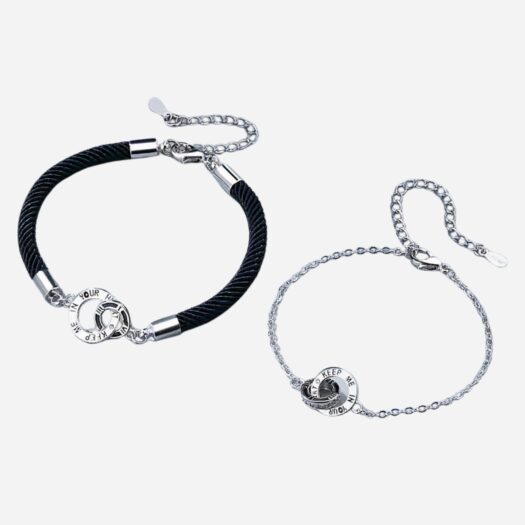 Bracelet couple à deux cercles