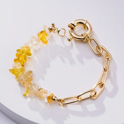 Bracelet chaine et pierres colorées