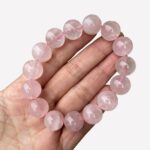 Bracelet quartz rose en perles rondes