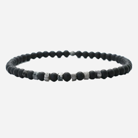 Bracelet fin en onyx et pierres pour homme
