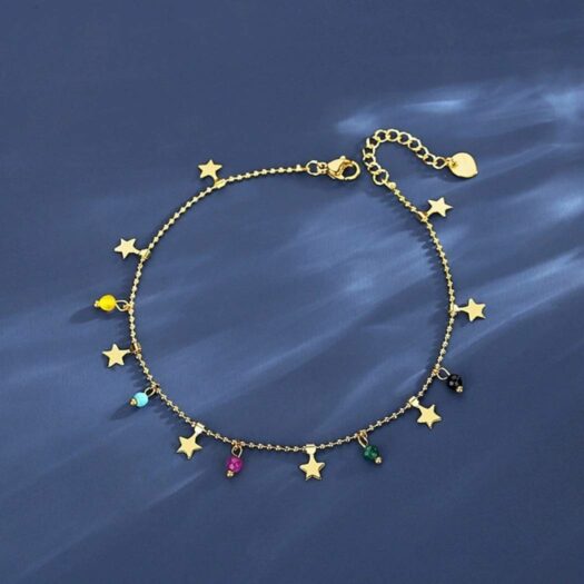 Bracelet à breloques métal doré pour adolescente